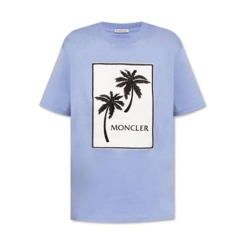 T-shirt Moncler , Blue , Dames