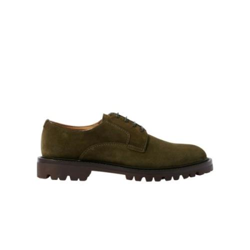 Groene Suède Veterschoenen Scarosso , Green , Heren