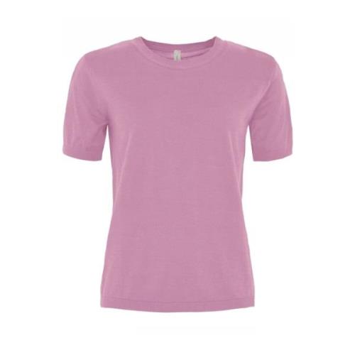 Zachte Katoenen T-Shirt in Diverse Kleuren Skovhuus , Pink , Dames