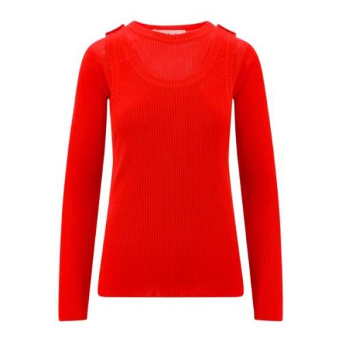 Geribbelde Viscose Pullover Marni , Red , Dames
