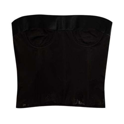 Zwart katoenen mesh onderborst corset Maison Margiela , Black , Dames
