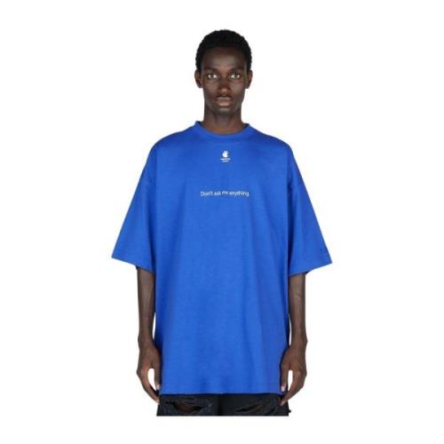 Grafische Print Crewneck T-Shirt Vetements , Blue , Heren