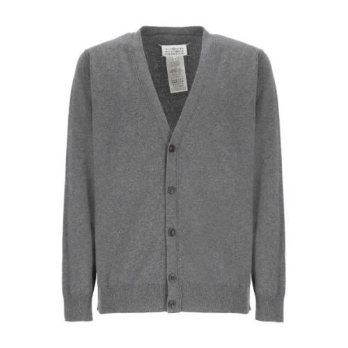 Grijze Kasjmier Cardigan met V-Hals en Vier Stiksels Maison Margiela ,...