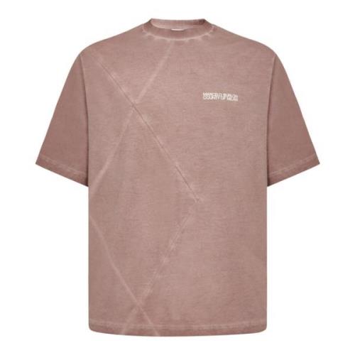 Vervaagd roze katoenen T-shirt met diamantstiksels Marcelo Burlon , Pi...