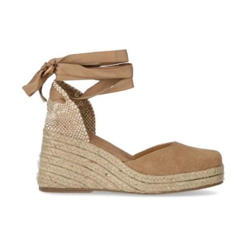 Caramel Espadrille met Sleehak Castañer , Beige , Dames