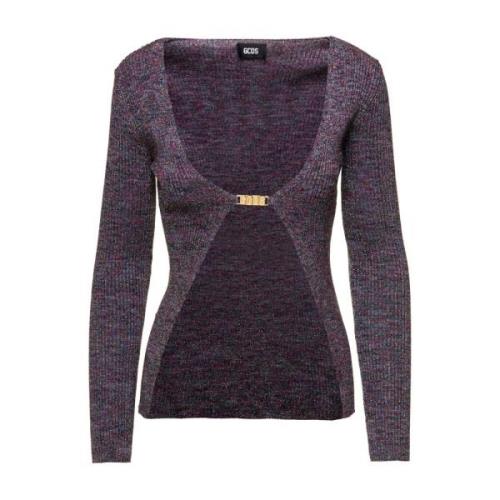 Grijze Top met Zwarte Accents Gcds , Gray , Dames