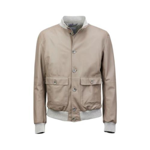 Leather Jackets Gimo's , Beige , Heren