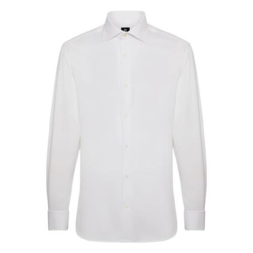 Stretch P.Point D.Cuff Windsor Kraag Shirt Slim F Boggi Milano , White...