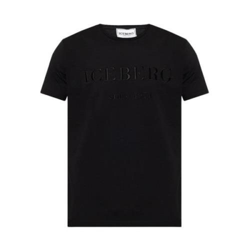 T-shirt with logo Iceberg , Black , Heren
