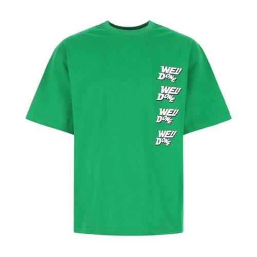 Grass Green Cotton Oversize T-shirt We11Done , Green , Heren