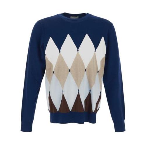 Geometric Pattern Sweater Ballantyne , Blue , Heren