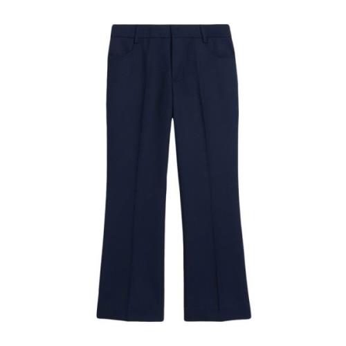 Middernachtblauwe cropped flared broek Ami Paris , Blue , Dames