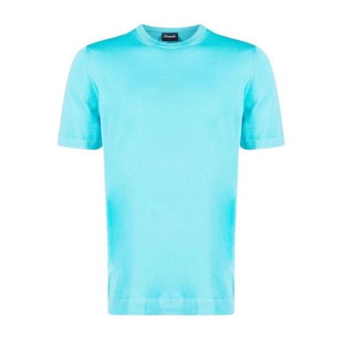 Stijlvolle Turquoise T-shirt voor Mannen Drumohr , Blue , Heren
