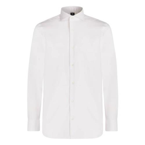 Witte slim fit katoenen pin point overhemd Boggi Milano , White , Here...