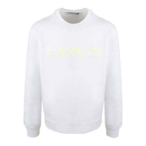 Wit Katoenen Sweatshirt met Geborduurd Patchlogo Lanvin , White , Here...