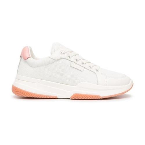 Witte en roze lage sneakers voor dames Mallet Footwear , White , Dames