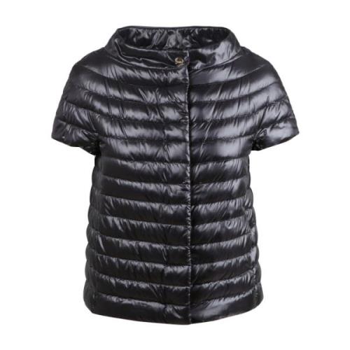 Zwarte Ultralichte Nylon Jas voor Vrouwen Herno , Black , Dames