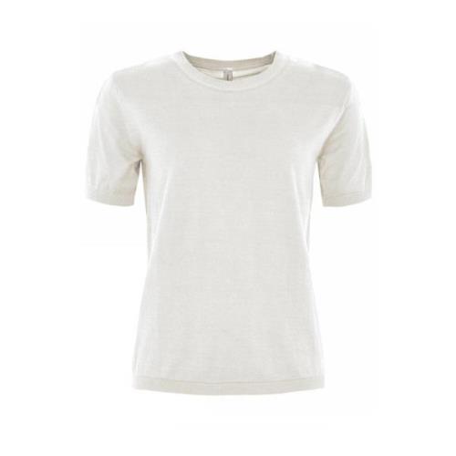 Zachte O-Neck T-shirt in diverse kleuren Skovhuus , White , Dames