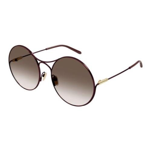 Stijlvolle zonnebril met metalen frame Chloé , Brown , Unisex