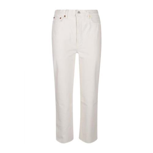 Straight Trousers Re/Done , White , Dames