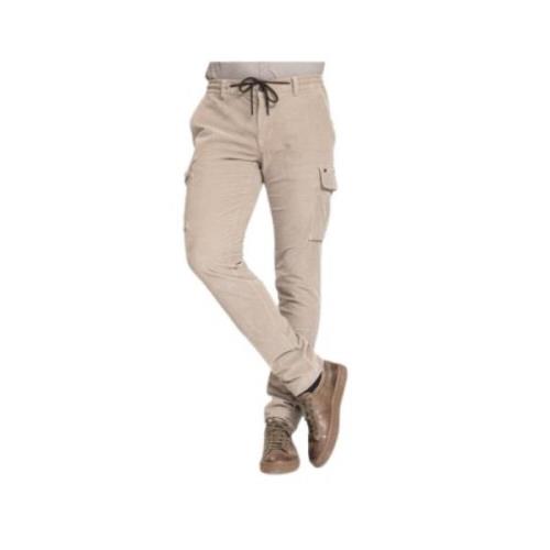 Beige Corduroy Cargo Broek Mason's , Beige , Heren