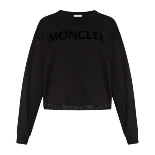 Sweatshirt met logo Moncler , Black , Dames