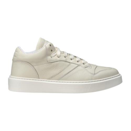 Witte kalfsleren hoge sneakers Doucal's , White , Heren