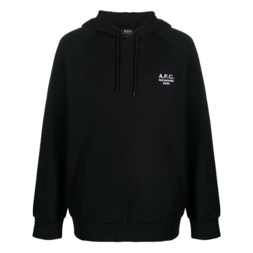 Logo Geborduurde Hoodie A.p.c. , Black , Heren