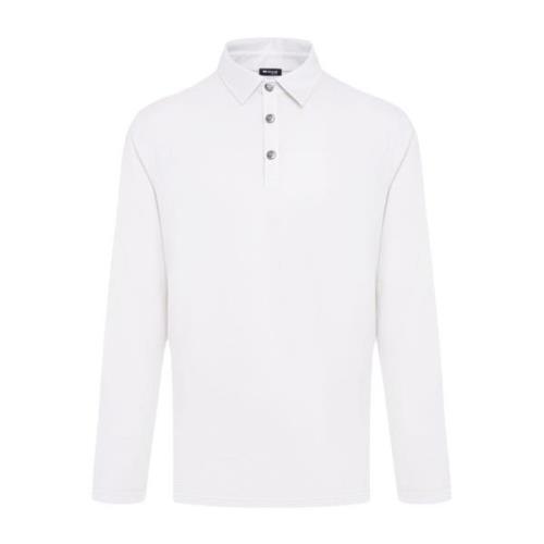 Katoenen Polo Shirt Kiton , White , Heren
