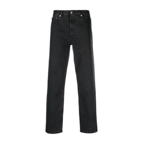 Vintage Hoge Taille Zwarte Denim Jeans A.p.c. , Black , Heren