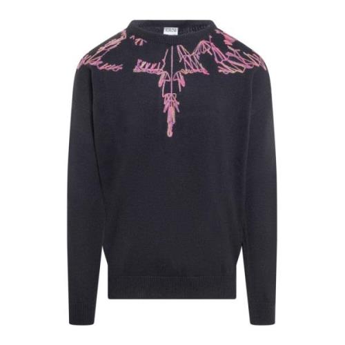 Gebreide truien met ronde hals en vleugeldetails Marcelo Burlon , Blac...