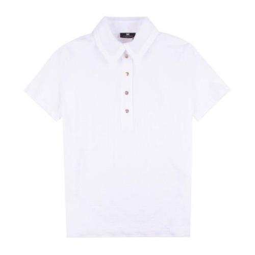 Witte Polo Shirt Elisabetta Franchi , White , Dames
