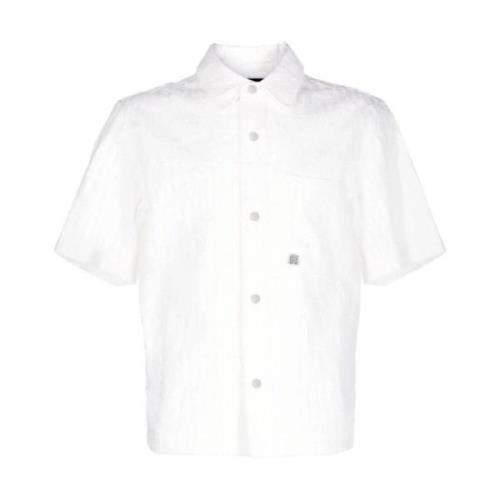 Witte Katoenen Logo Bowling Shirt voor Heren Amiri , White , Heren