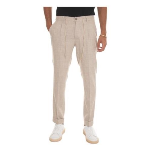 Trousers with lace tie Gran Sasso , Beige , Heren