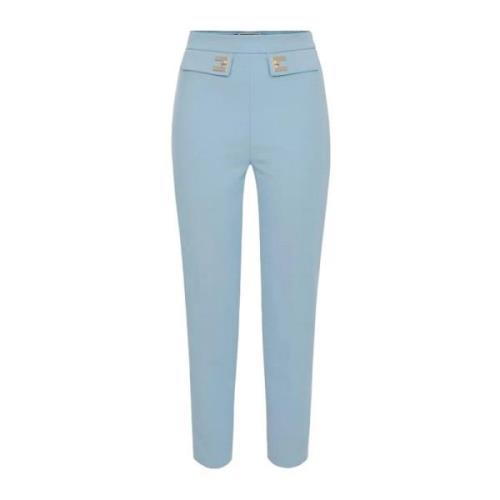 Stretch polyester broek Elisabetta Franchi , Blue , Dames