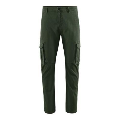 Stretch Katoenen Cargo Broek BomBoogie , Green , Heren