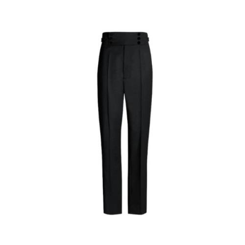 Zwarte Slim-fit Wollen Broek Maison Margiela , Black , Dames