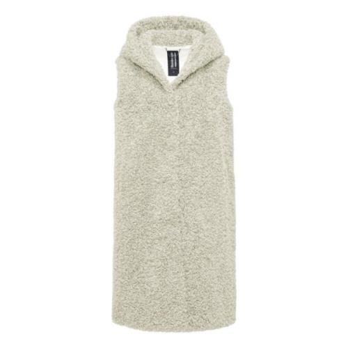 Sherpa Fleece Hooded Vest BomBoogie , Beige , Dames