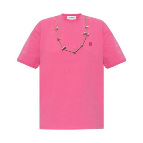 Roze katoenen oversized t-shirt Ambush , Pink , Dames