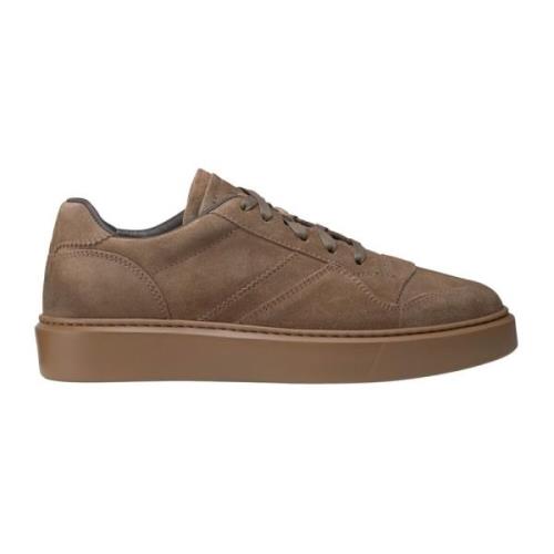 Koffiekleurige Suède Sneakers met Memory Foam Binnenzool Doucal's , Br...