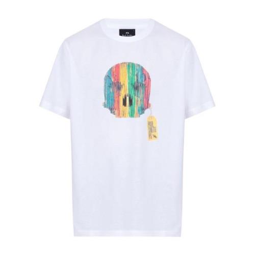 Bedrukt T-shirt PS By Paul Smith , White , Heren