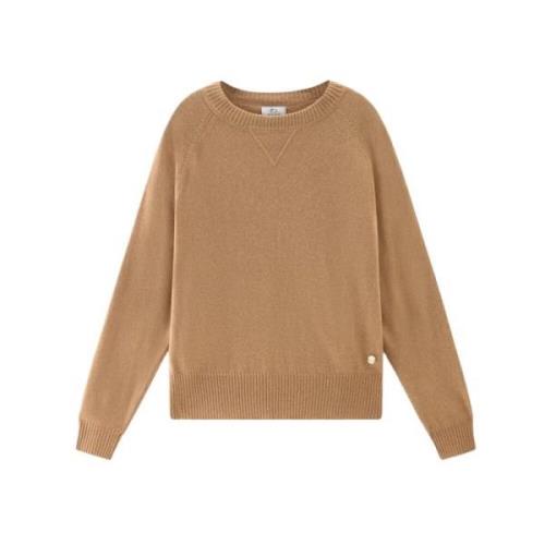 Klassieke Crewneck Sweater Woolrich , Brown , Dames