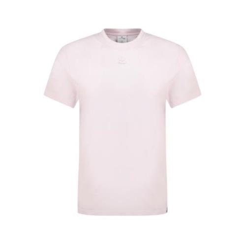 AC Straight T-Shirt - Katoen - Poederroze Courrèges , Pink , Dames
