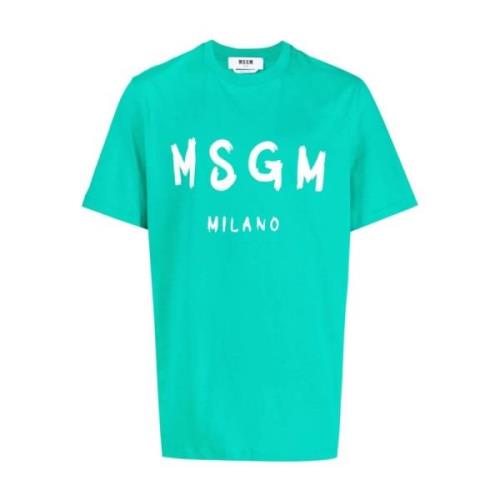 T-Shirts Msgm , Green , Heren