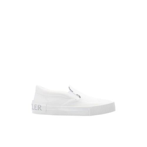 Witte Slip-On Trainers met Tri Design Moncler , White , Dames