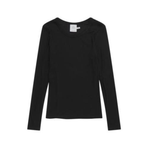 Topje met lange mouwen Munthe , Black , Dames