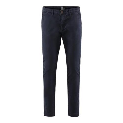 Slim Fit Chino Broek in Gabardine BomBoogie , Blue , Heren