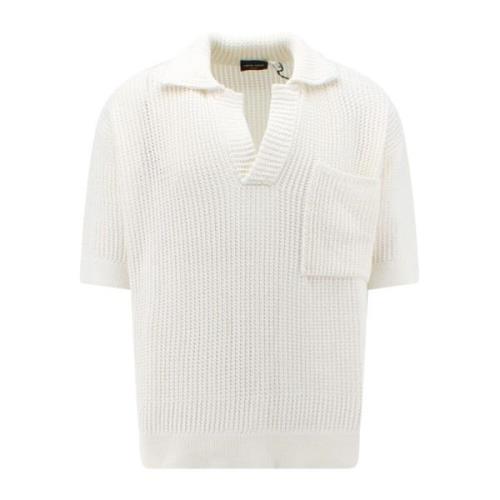 Men Clothing Knitwear White Ss23 Roberto Collina , White , Heren