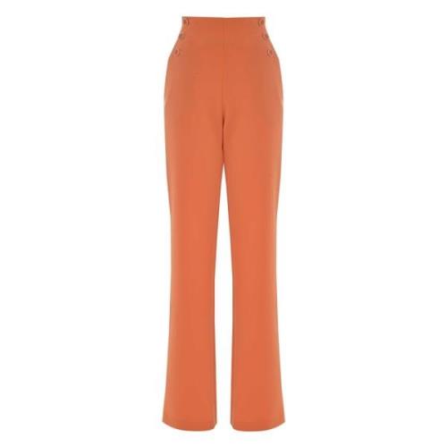 Elegante broek met hoge taille en knopen Kocca , Orange , Dames