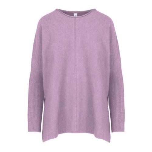 Comfortabele Winter Crew-Neck Sweater BomBoogie , Purple , Dames